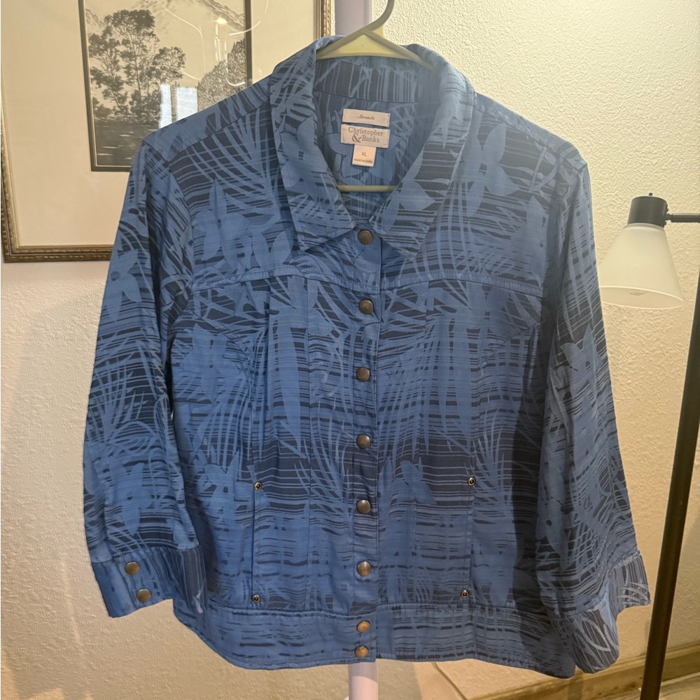 Christopher & Banks Floral Blue Jacket